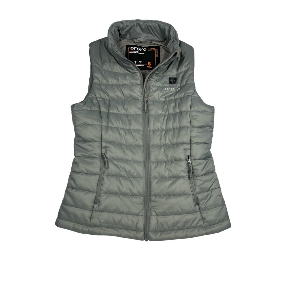 Ororo‎ EUC Heated Puffer Vest WITHOUT Battery Women's Size S Gray Quilted Zip Up